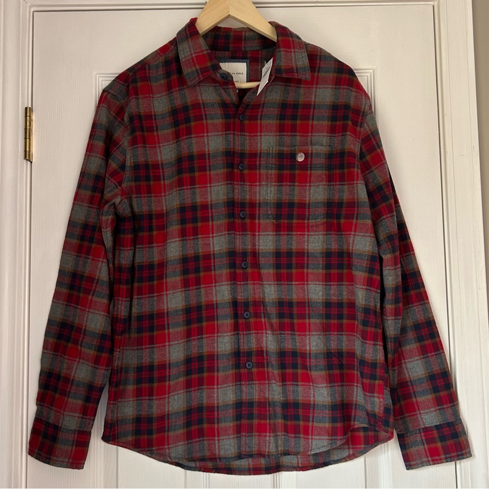 AE Super Soft Plaid Everyday Shirt NWT